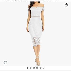 Women's Elegant Floral Lace Bodycon Cocktail Lace Dress